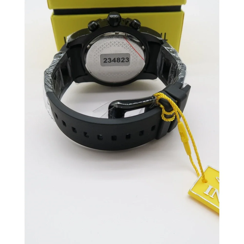 Invicta Bolt Tensile Mens Watch 50mm Black Chronograph Silicone Strap 234823